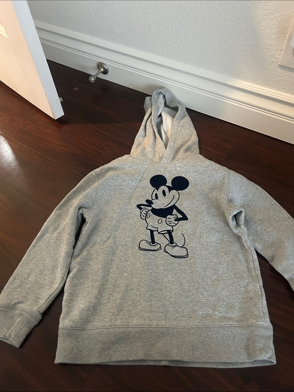 GAP Grey Hoodie with Navy Mickey Graphic